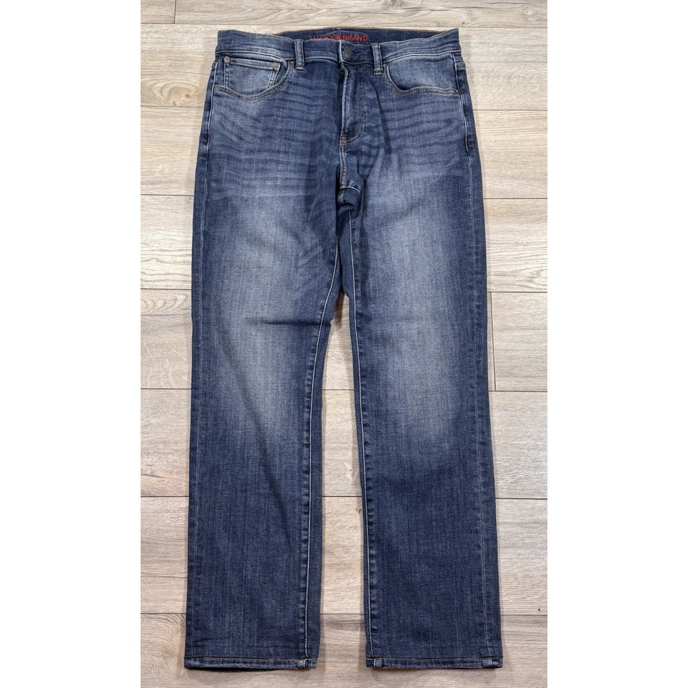 Lucky Brand 410 Straight Jeans Mens 32x32 Blue Medium Wash Denim 5-Pocket Casual - Picture 4 of 11